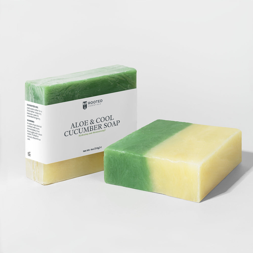 Aloe & Cucumber Natural Soap – Refreshing Body Bar Rooted Essentials