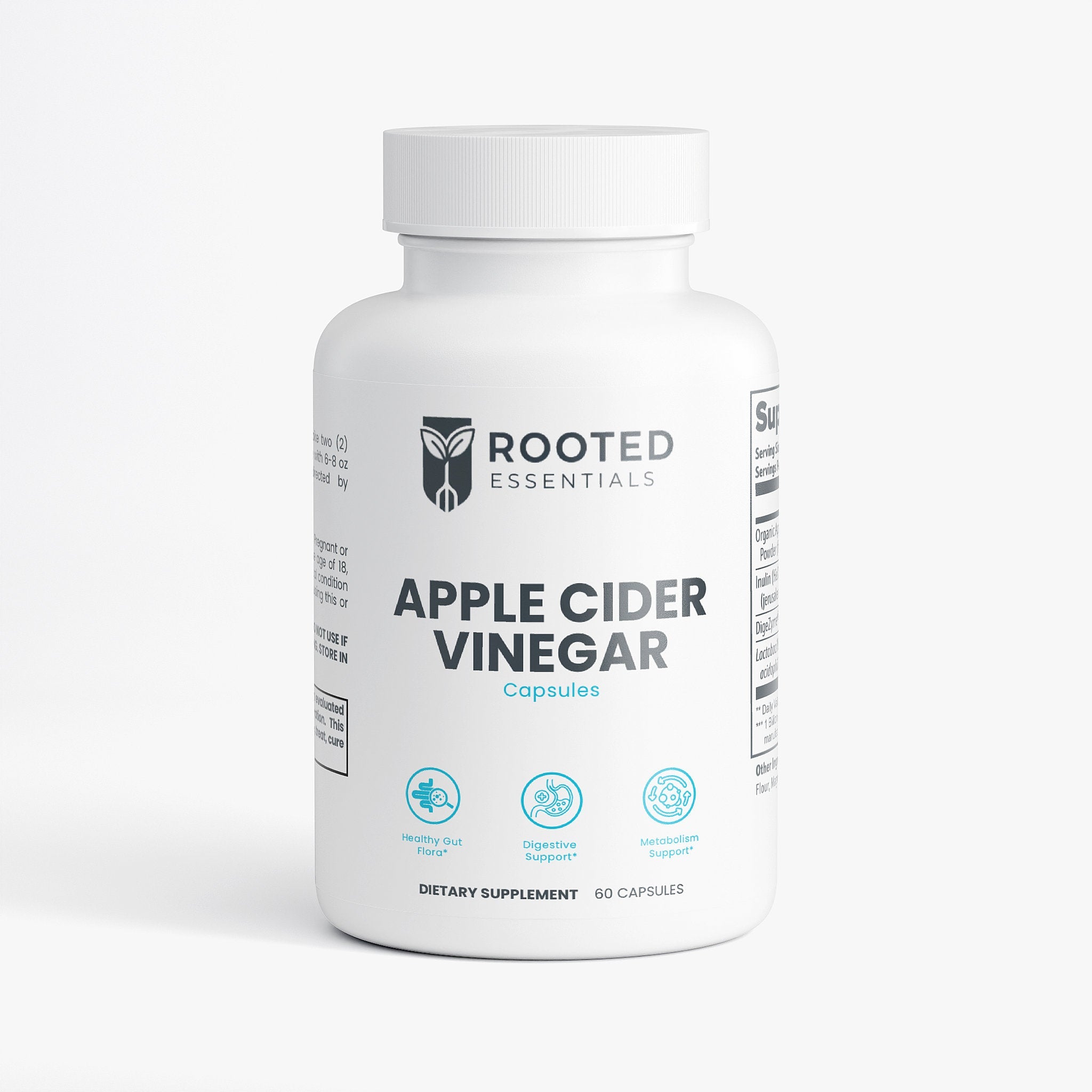 Apple Cider Vinegar Capsules — Digestive Health, Gut Support & Metabolism Booster Rooted Essentials
