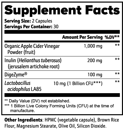 Apple Cider Vinegar Capsules — Digestive Health, Gut Support & Metabolism Booster Rooted Essentials