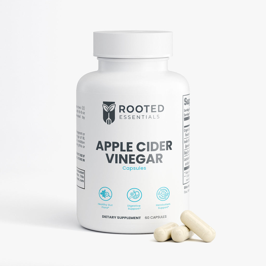 Apple Cider Vinegar Capsules — Digestive Health, Gut Support & Metabolism Booster Rooted Essentials