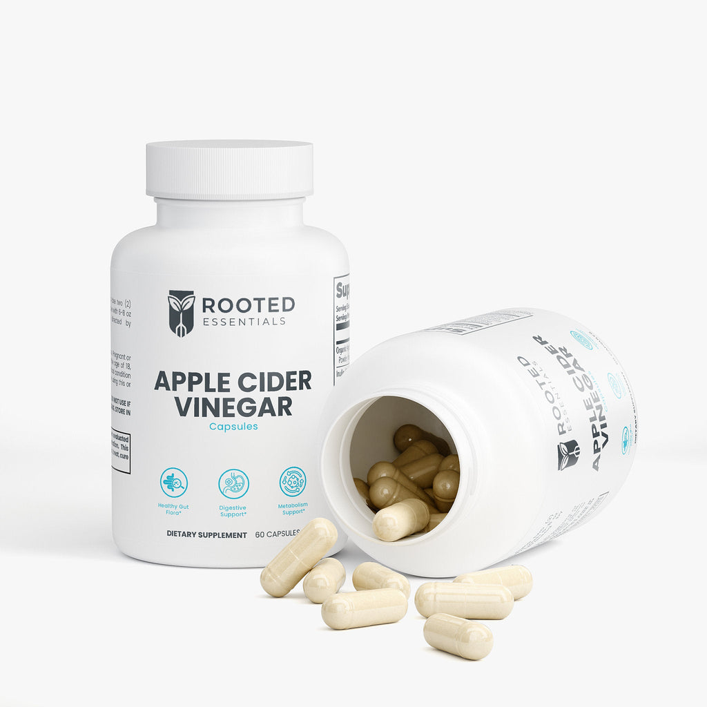 Apple Cider Vinegar Capsules — Digestive Health, Gut Support & Metabolism Booster Rooted Essentials