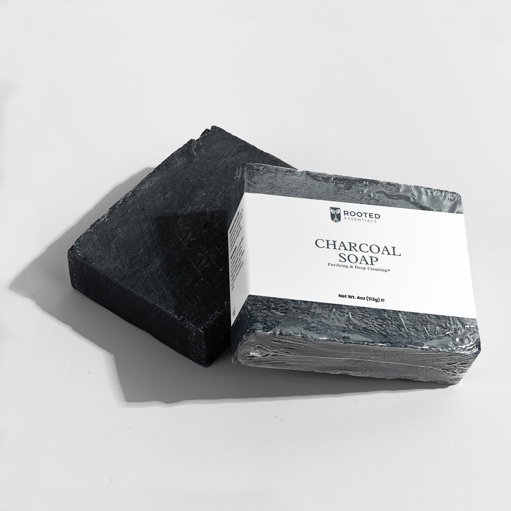 Charcoal Body Soap – Detoxifying Natural Cleansing Bar Rooted Essentials