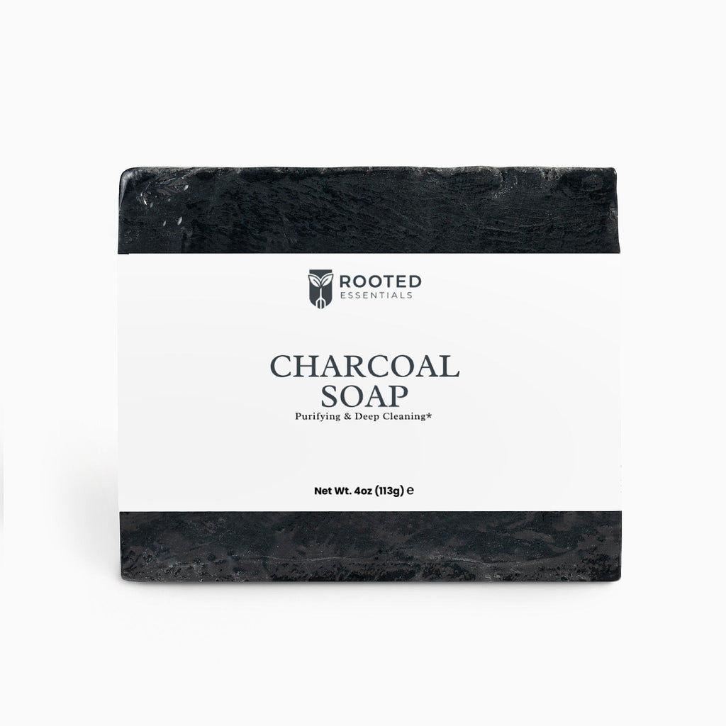 Charcoal Body Soap – Detoxifying Natural Cleansing Bar Rooted Essentials