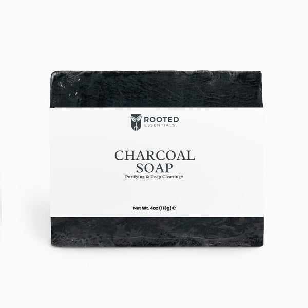 Charcoal Body Soap – Detoxifying Natural Cleansing Bar Rooted Essentials