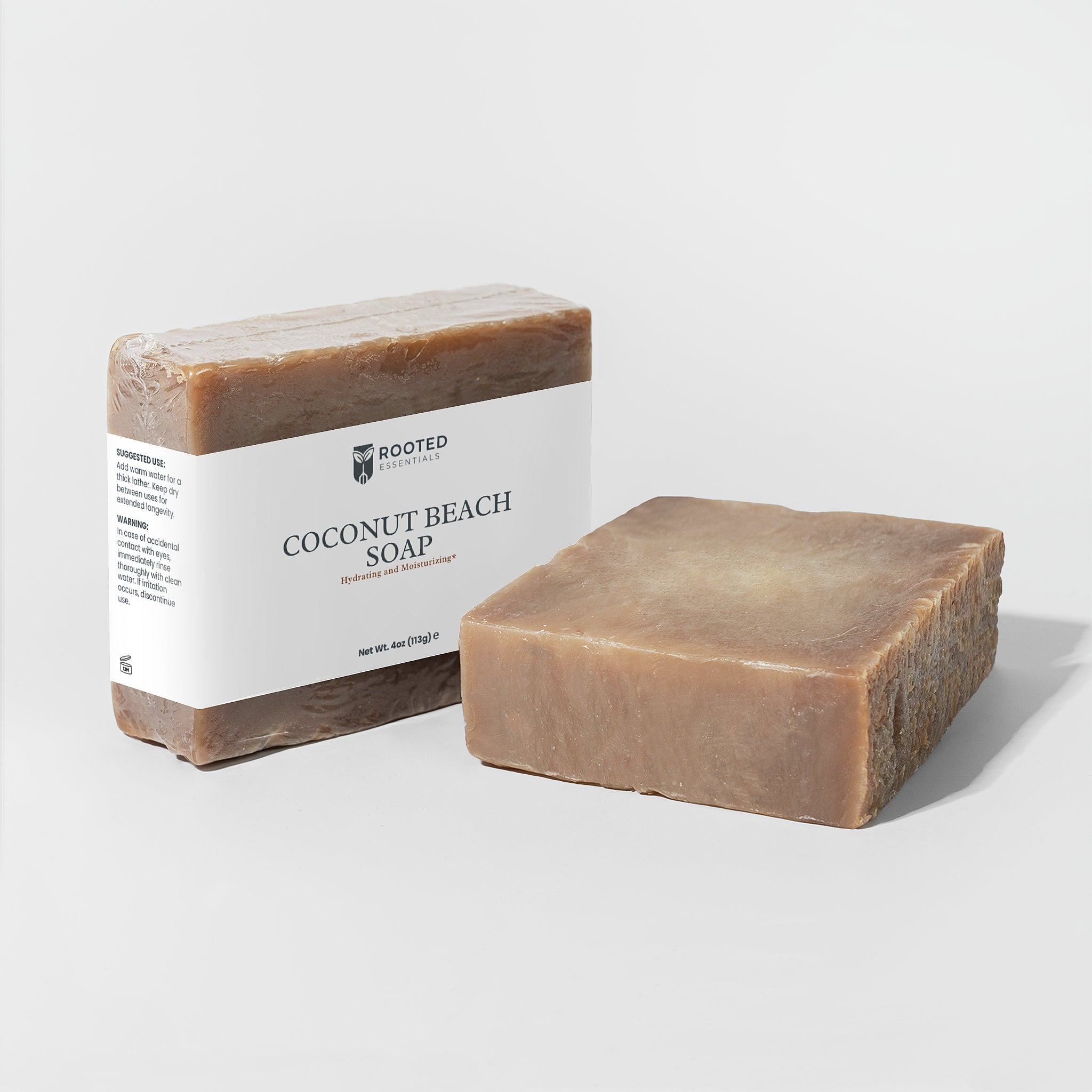 Coconut Body Soap – Tropical Scent Natural Cleansing Bar Rooted Essentials