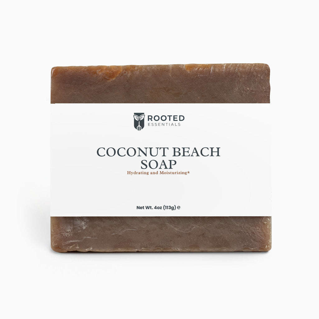 Coconut Body Soap – Tropical Scent Natural Cleansing Bar Rooted Essentials