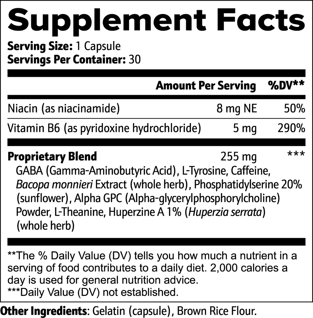 Cognitive Support Supplement – Focus & Mental Clarity Formula Rooted Essentials