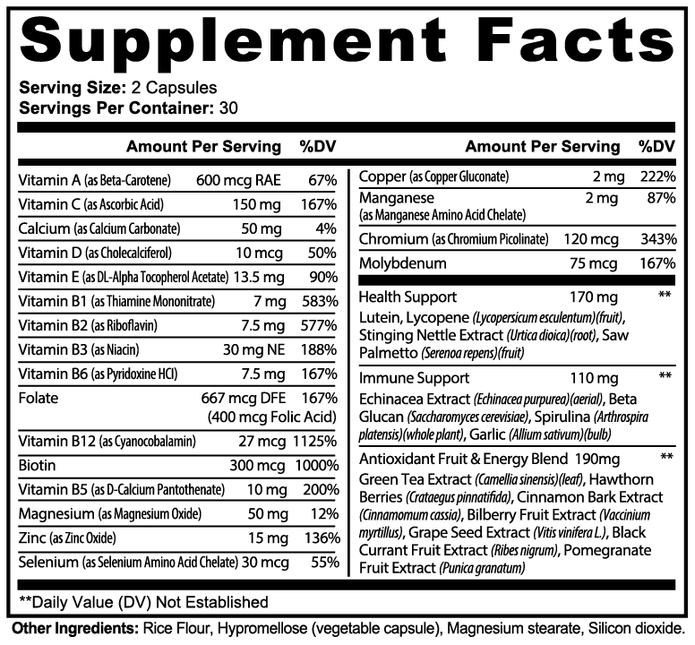 Complete Multivitamin – Daily Nutrient Support Formula Rooted Essentials