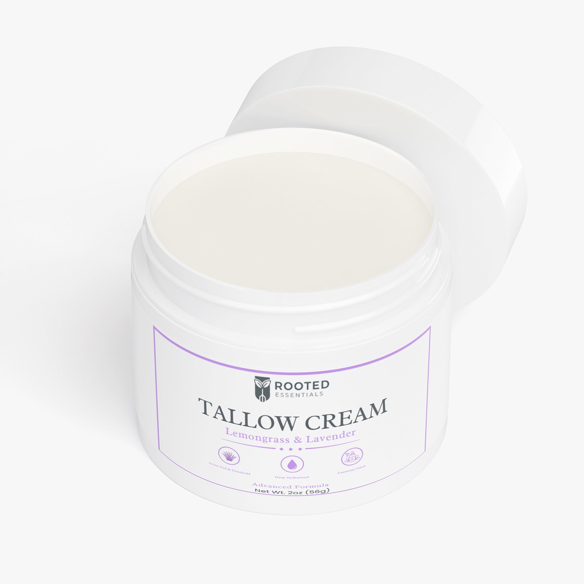 Grass-Fed Tallow Cream – Lemongrass & Lavender Scent, Ultra-Nourishing Rooted Essentials