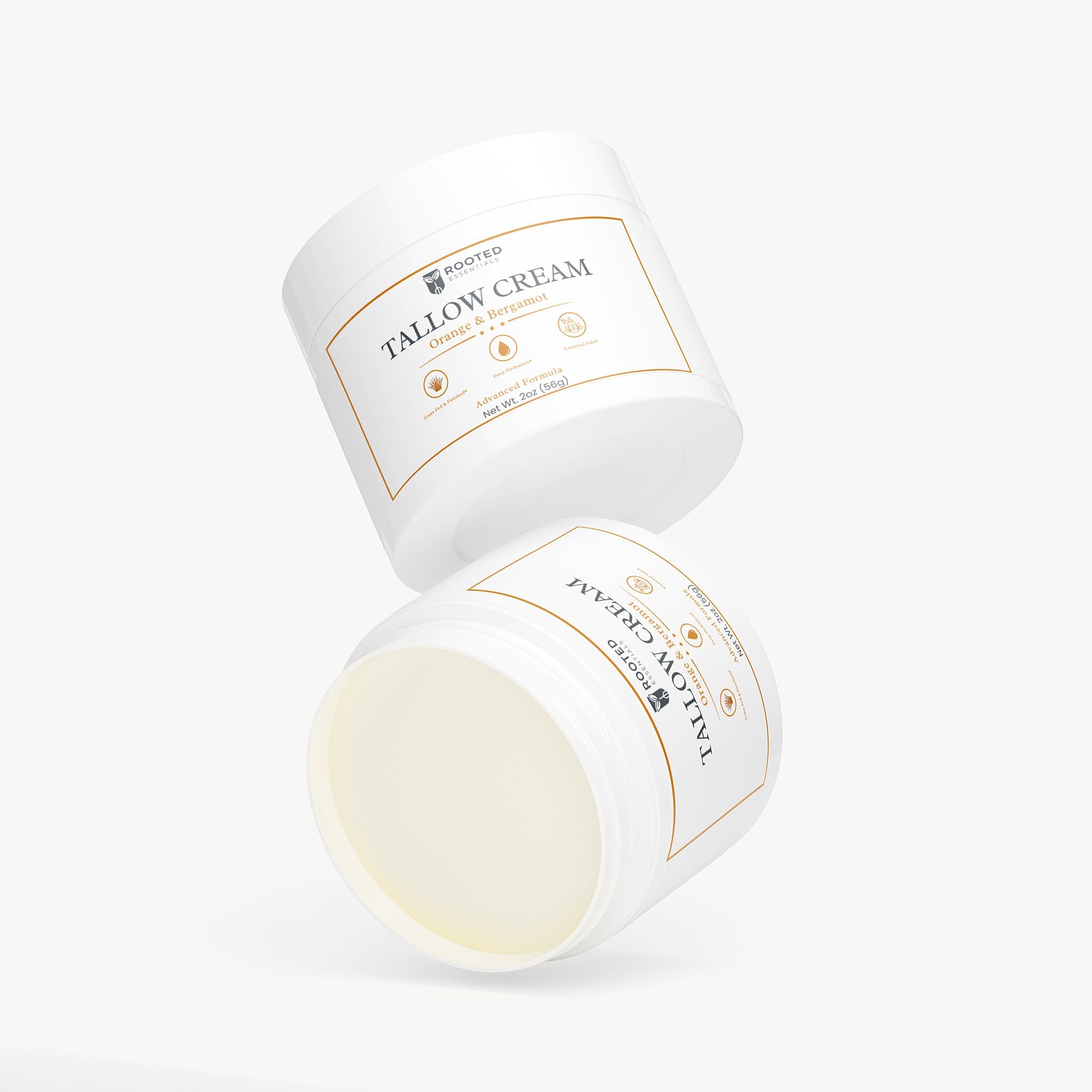 Grass-Fed Tallow Cream – Orange & Bergamot Scent, Ultra-Nourishing Rooted Essentials