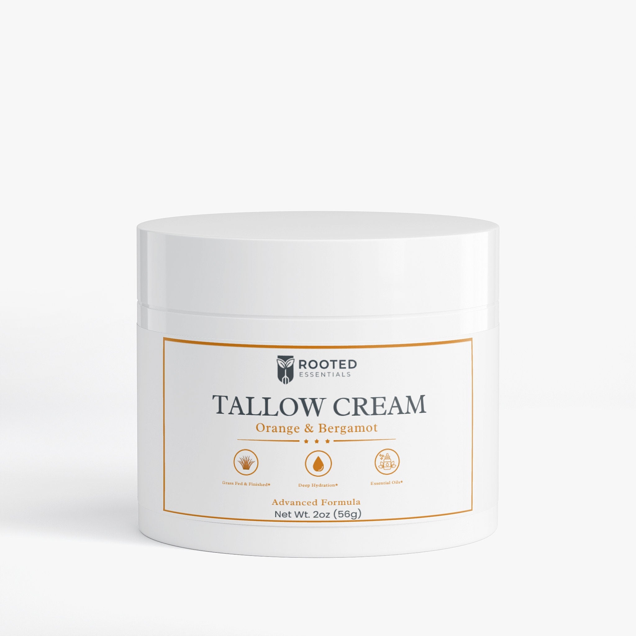 Grass-Fed Tallow Cream – Orange & Bergamot Scent, Ultra-Nourishing Rooted Essentials