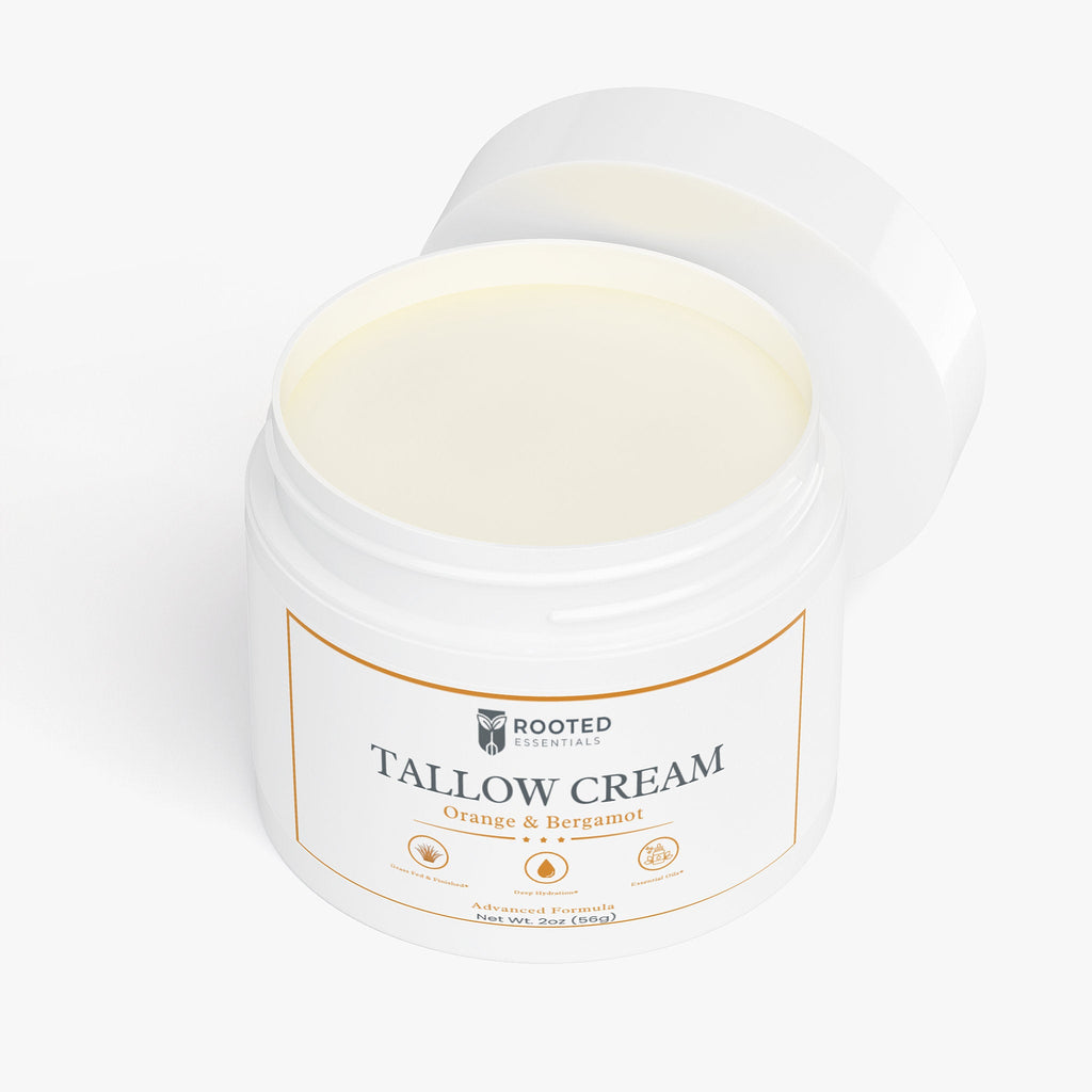 Grass-Fed Tallow Cream – Orange & Bergamot Scent, Ultra-Nourishing Rooted Essentials