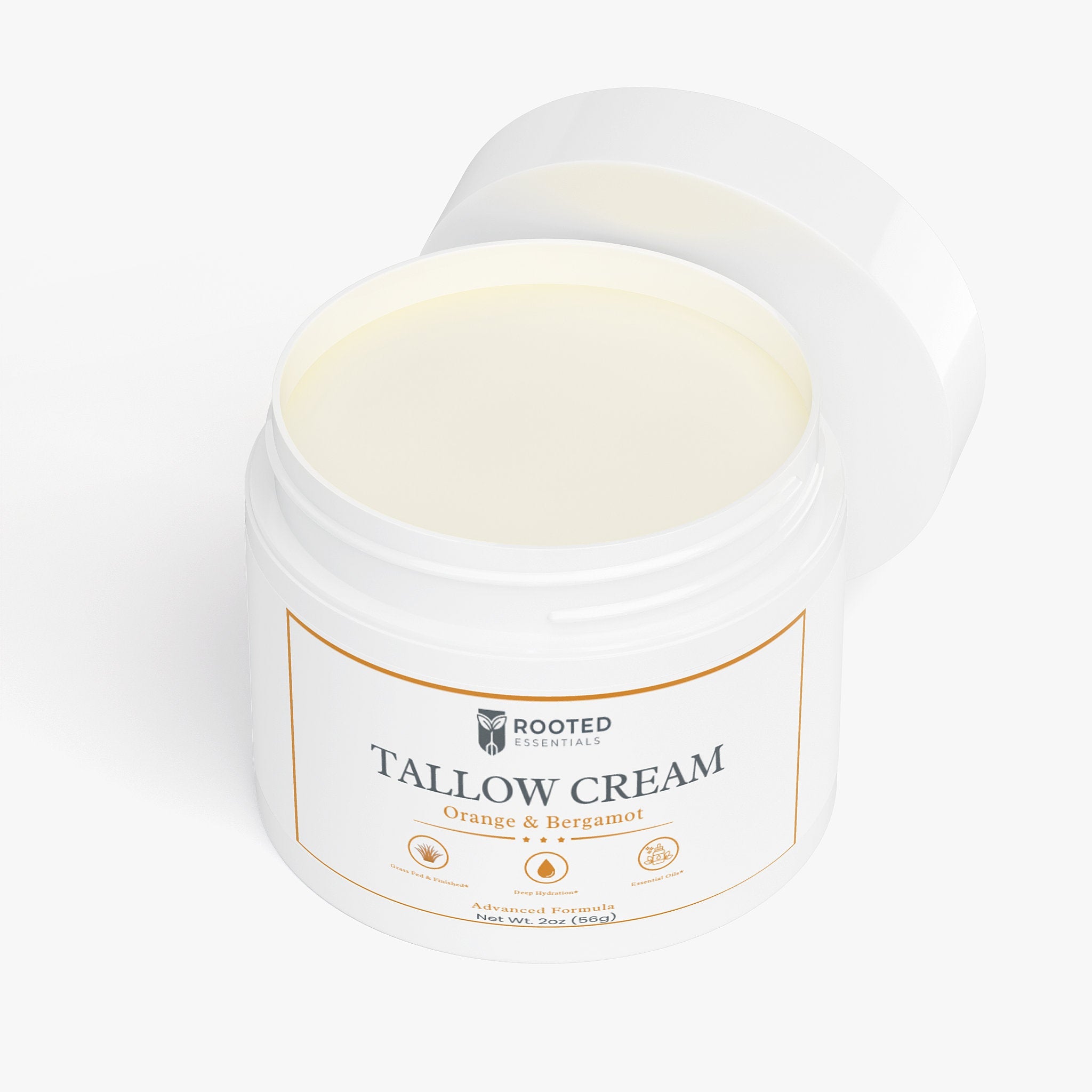Grass-Fed Tallow Cream – Orange & Bergamot Scent, Ultra-Nourishing Rooted Essentials