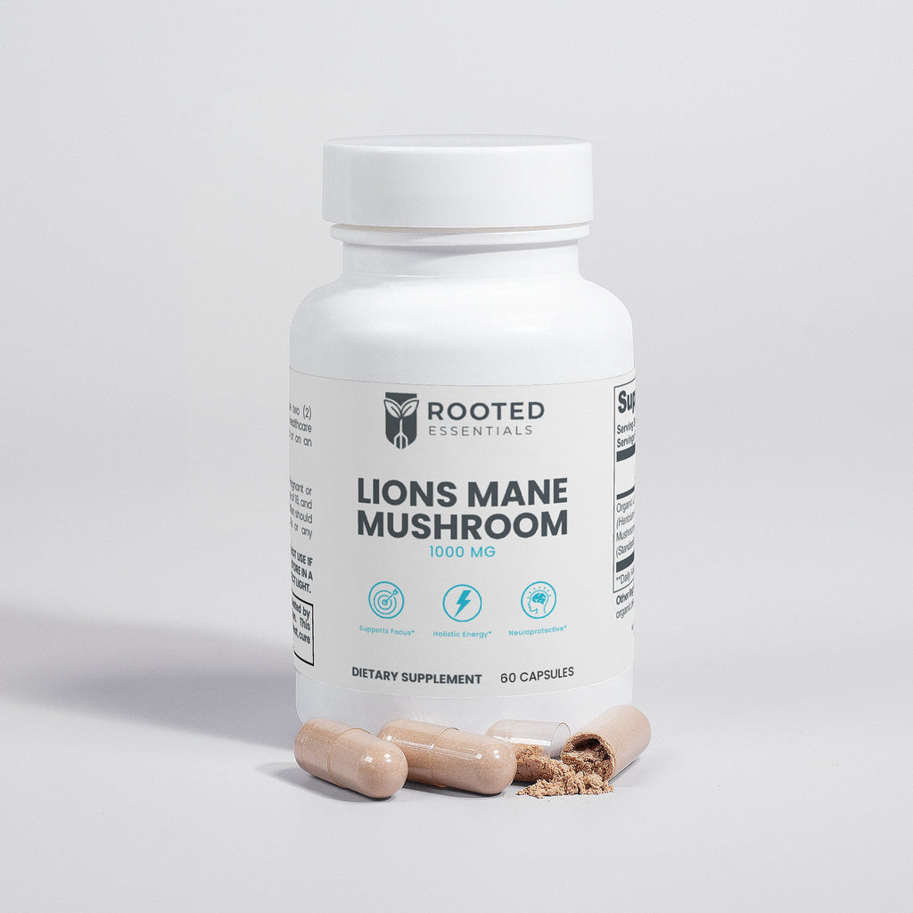 Lion’s Mane Mushroom Supplement – Cognitive & Mood Support Rooted Essentials