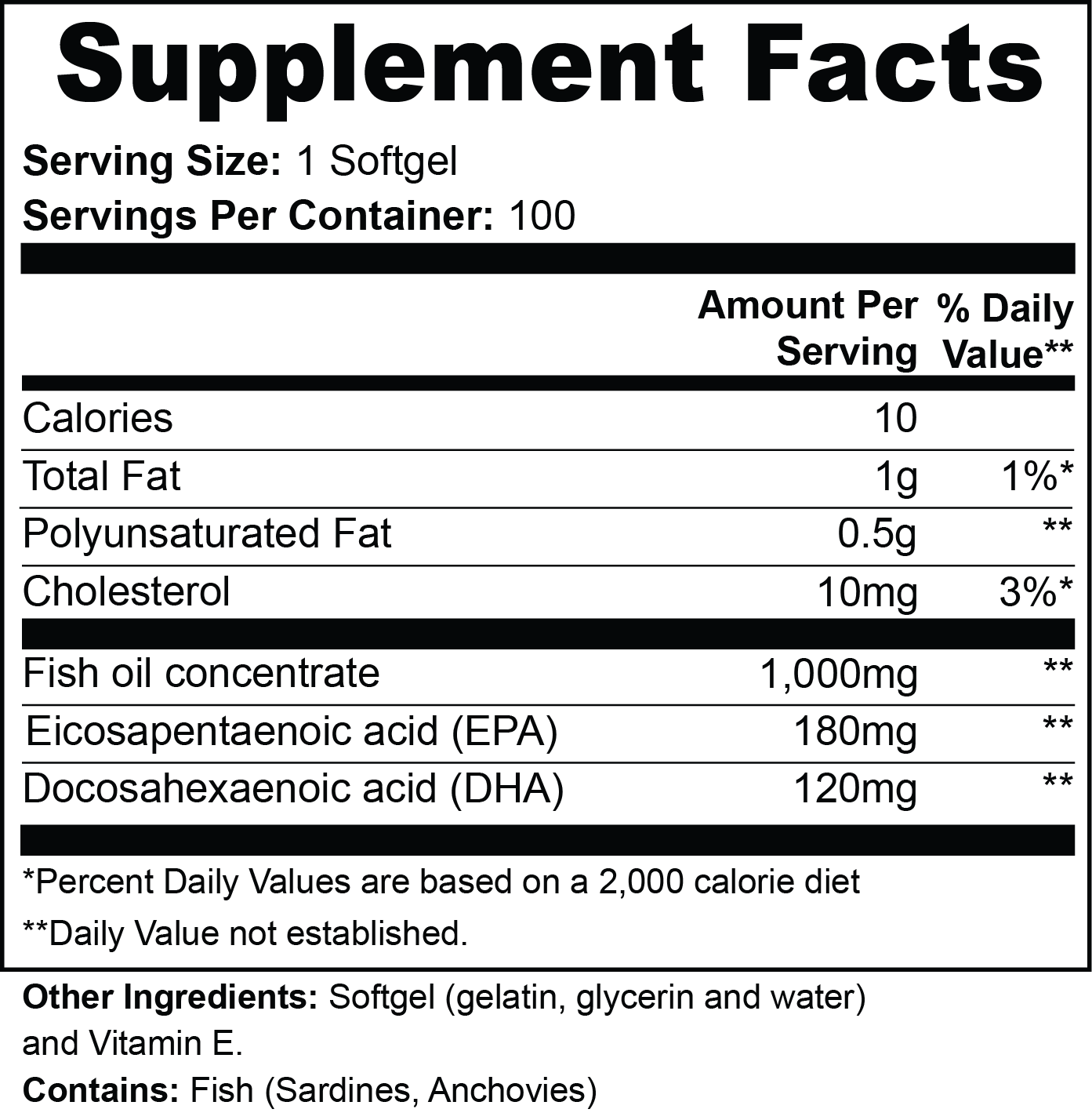 Omega-3 EPA 180mg + DHA 120mg for Heart & Brain Health - Image #0