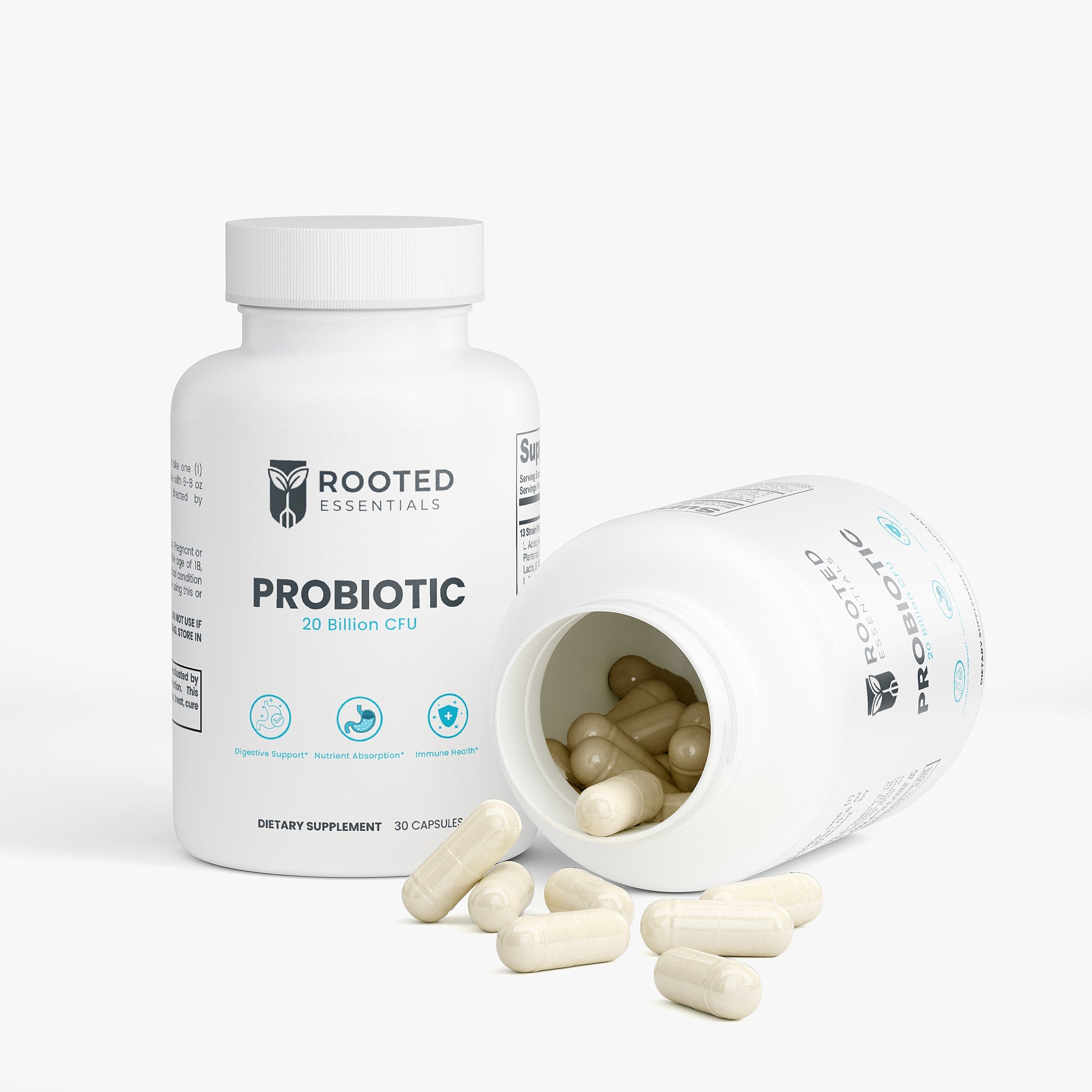 Probiotic Capsules – Digestive Health & Immune Support Formula Rooted Essentials