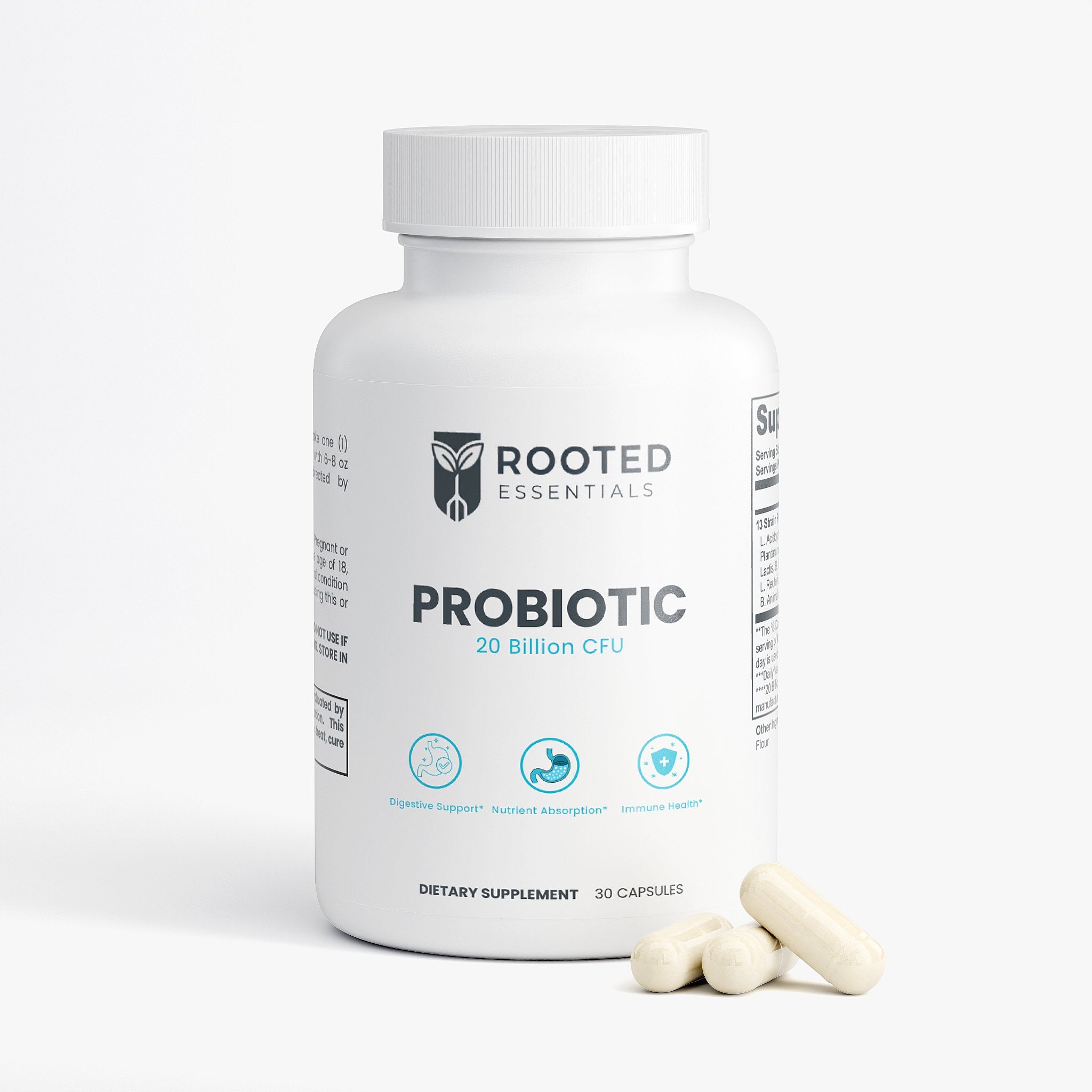 Probiotic Capsules – Digestive Health & Immune Support Formula Rooted Essentials