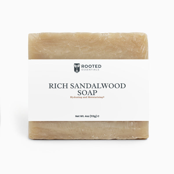 Rich Sandalwood Soap – Natural Moisturizing Body Bar Rooted Essentials