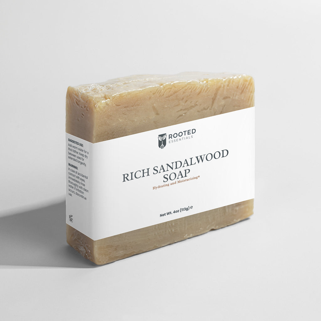 Rich Sandalwood Soap – Natural Moisturizing Body Bar Rooted Essentials