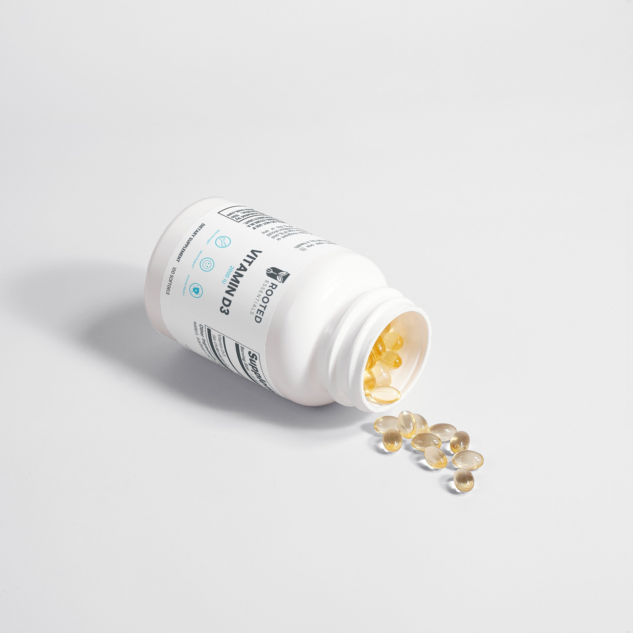Vitamin D3 – 2,000 IU for Bone Strength & Immunity Rooted Essentials