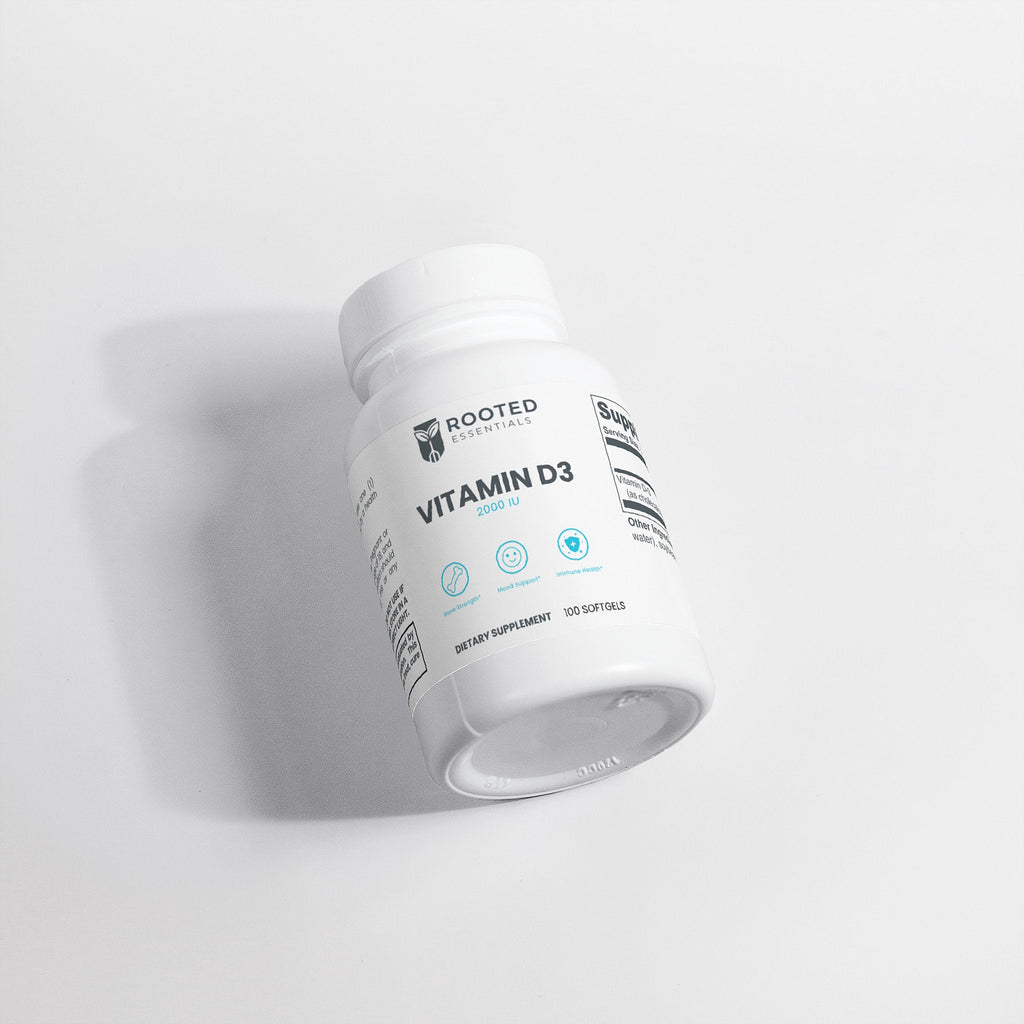 Vitamin D3 – 2,000 IU for Bone Strength & Immunity Rooted Essentials