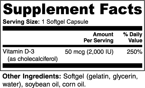 Vitamin D3 – 2,000 IU for Bone Strength & Immunity Rooted Essentials